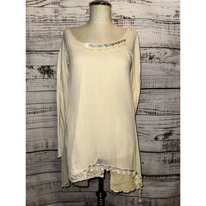 4 Love‎ and Liberty Johnny Was Cotton Beaded Blouse Cream Size S